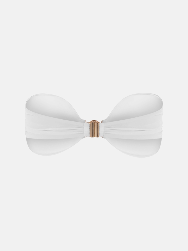 Strapless bikini top with shell decor