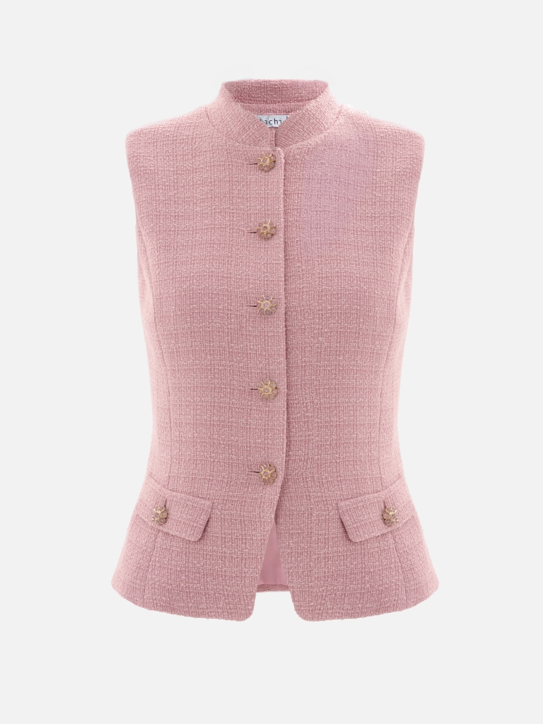 Fitted tweed waistcoat
