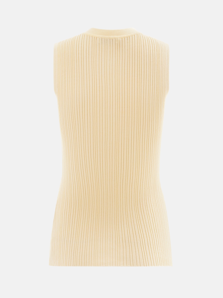Rib-knit top with golden buttons
