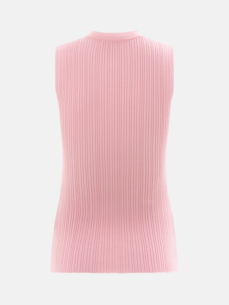 Rib-knit top with golden buttons