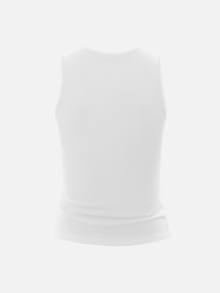 Top with asymmetrical straps and metal decorations
