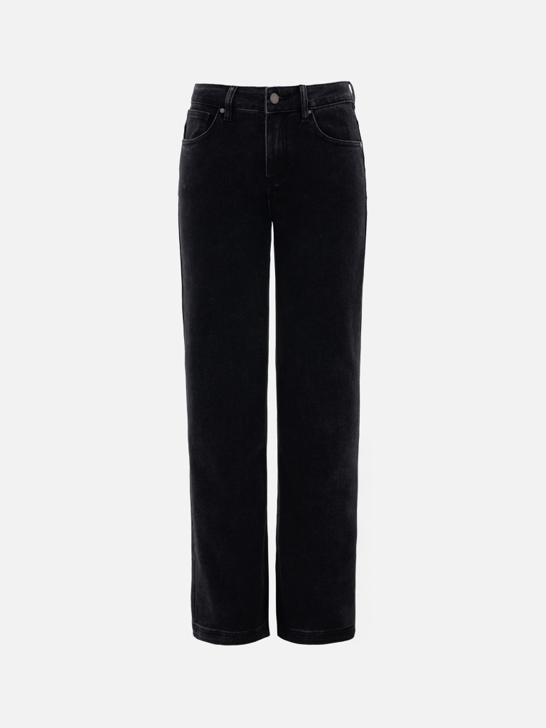 Mid-rise straight jeans