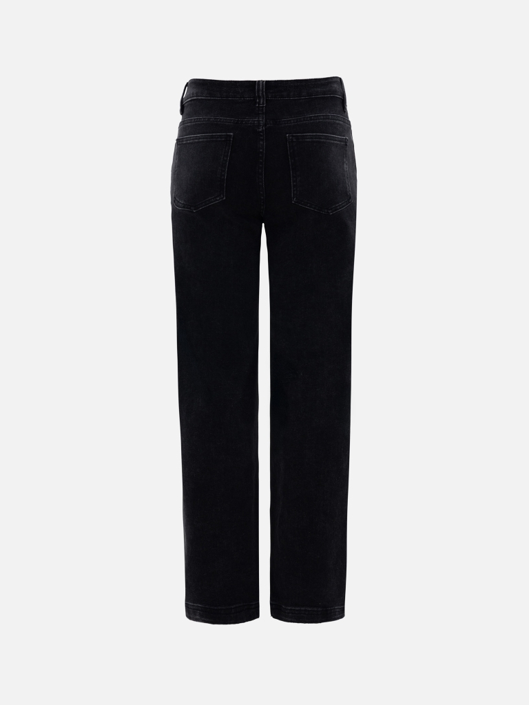 Mid-rise straight jeans