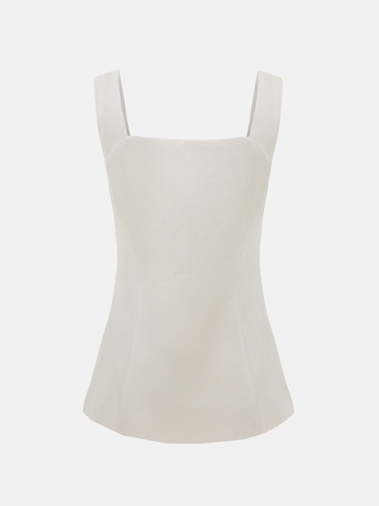 Flared waistcoat with tonal buttons