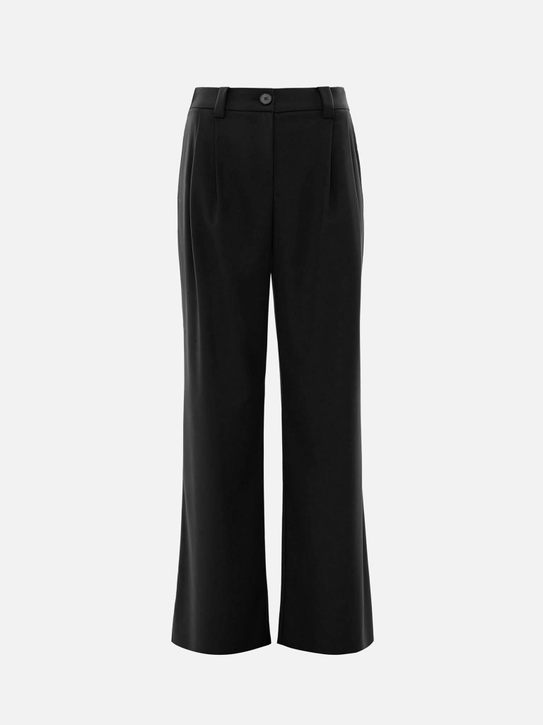 Flared suiting trousers with waist pleats