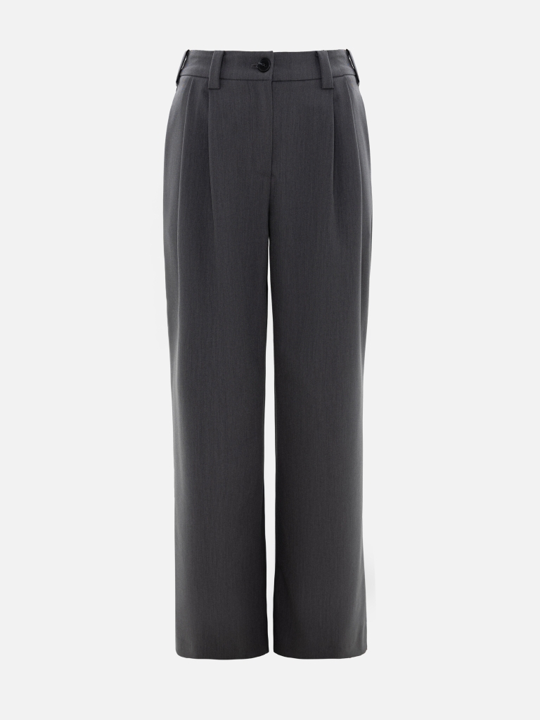 Flared suiting trousers with waist pleats