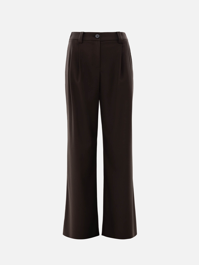 Flared suiting trousers with waist pleats