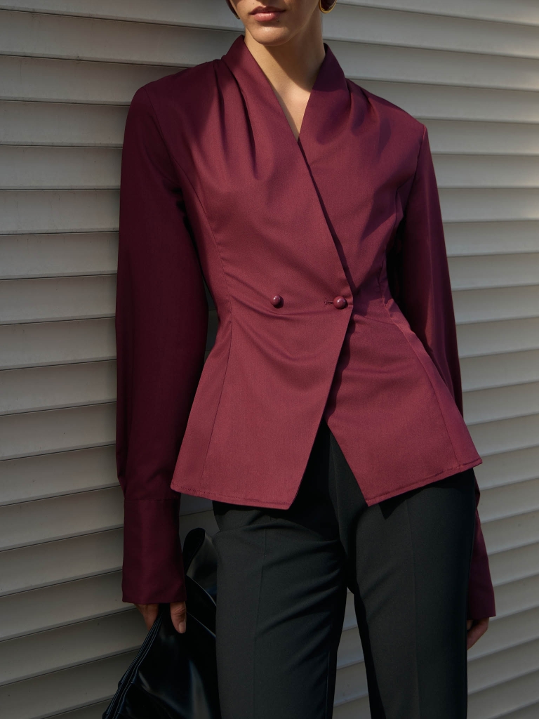 Fitted wrap blouse