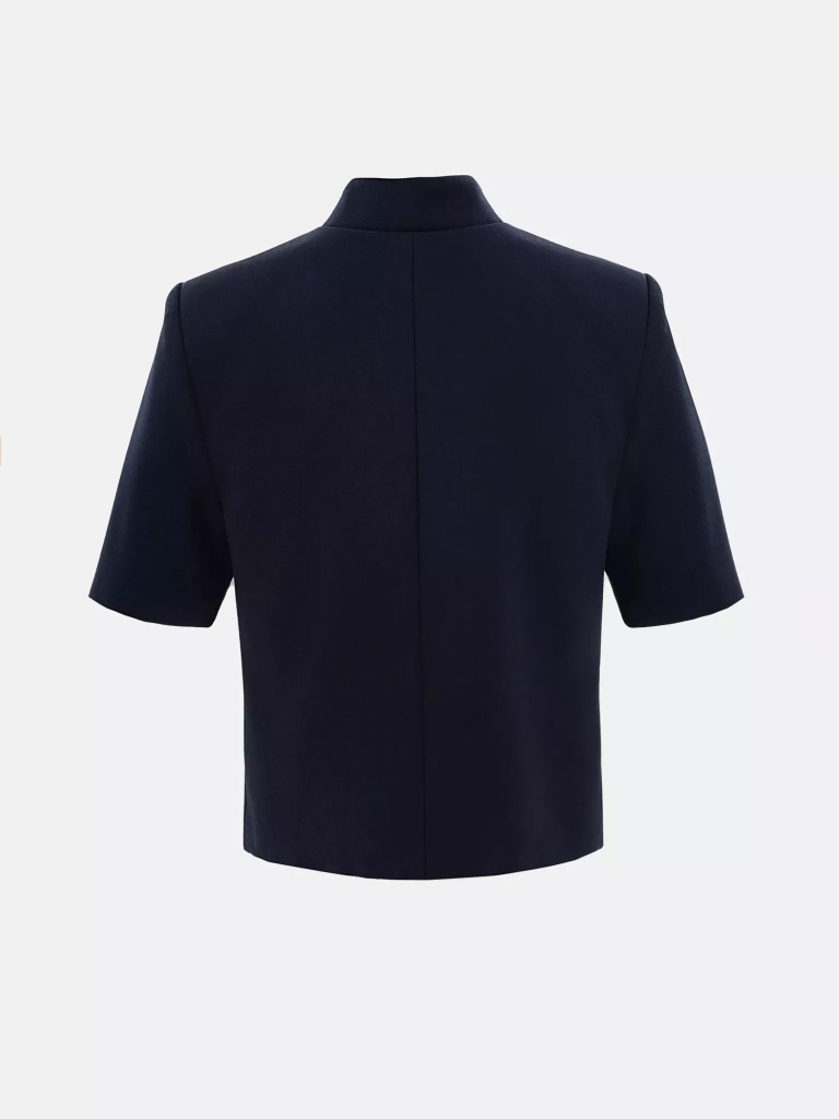 Jacket with short sleeves and oversized buttons