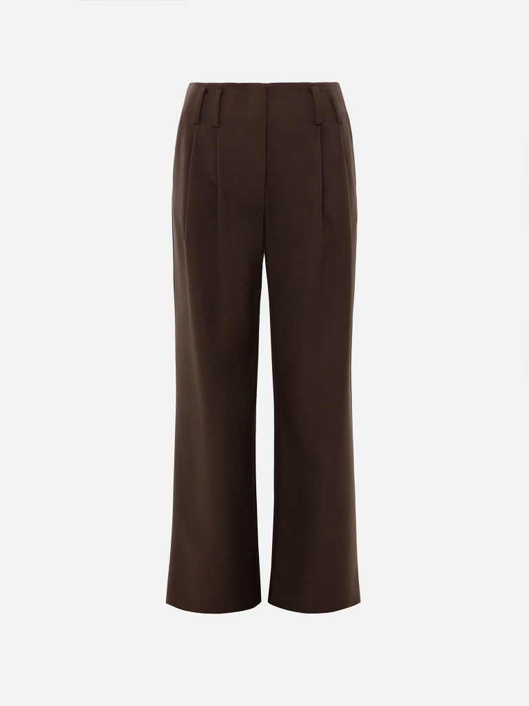 Flared suiting trousers with waist pleats