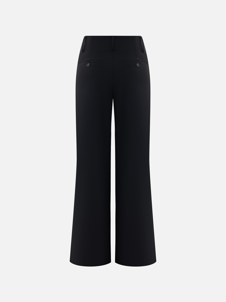 Flared suiting trousers with waist pleats