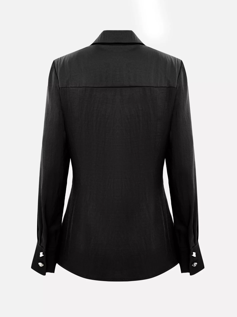 Fitted blouse with wrap imitation 