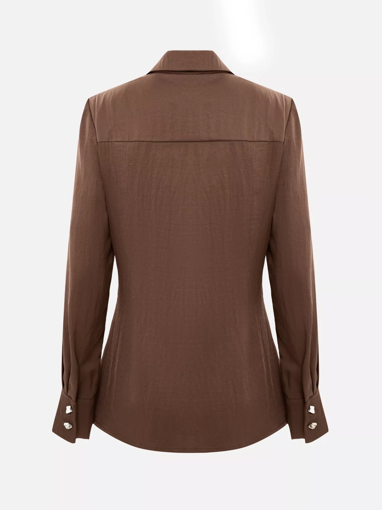 Fitted blouse with wrap imitation 