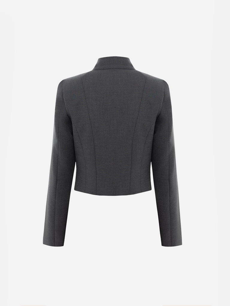 Fitted single-breasted zip-up jacket