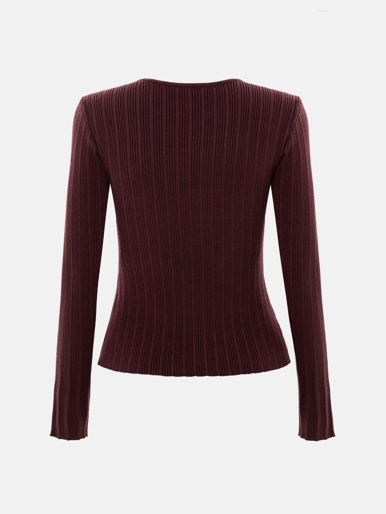 Textured knit jumper with large buttons