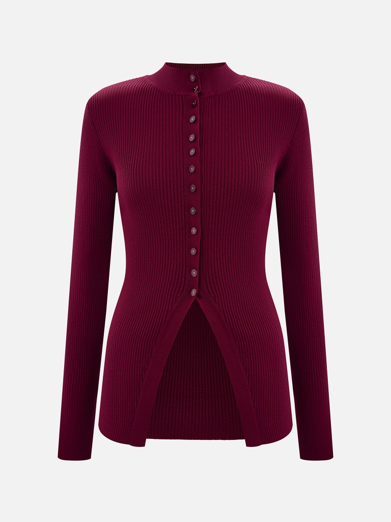 Cardigan en tricot souple avec petits boutons