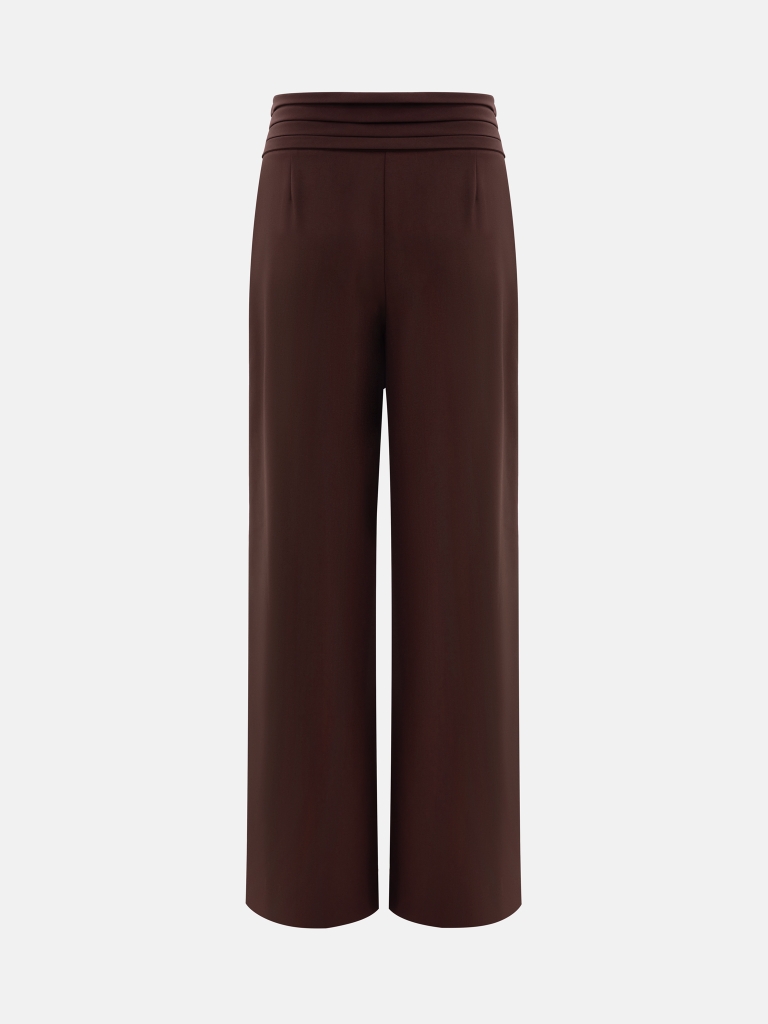 Loose trousers with wide draped belt