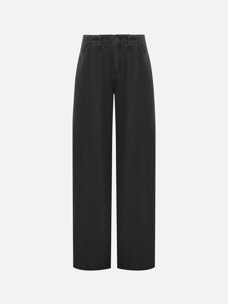 Loose jeans with waist pleats