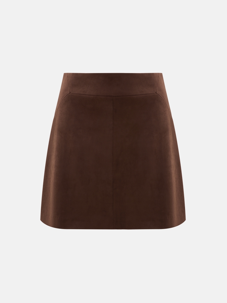 Straight eco-suede mini skirt :: LICHI - Online fashion store
