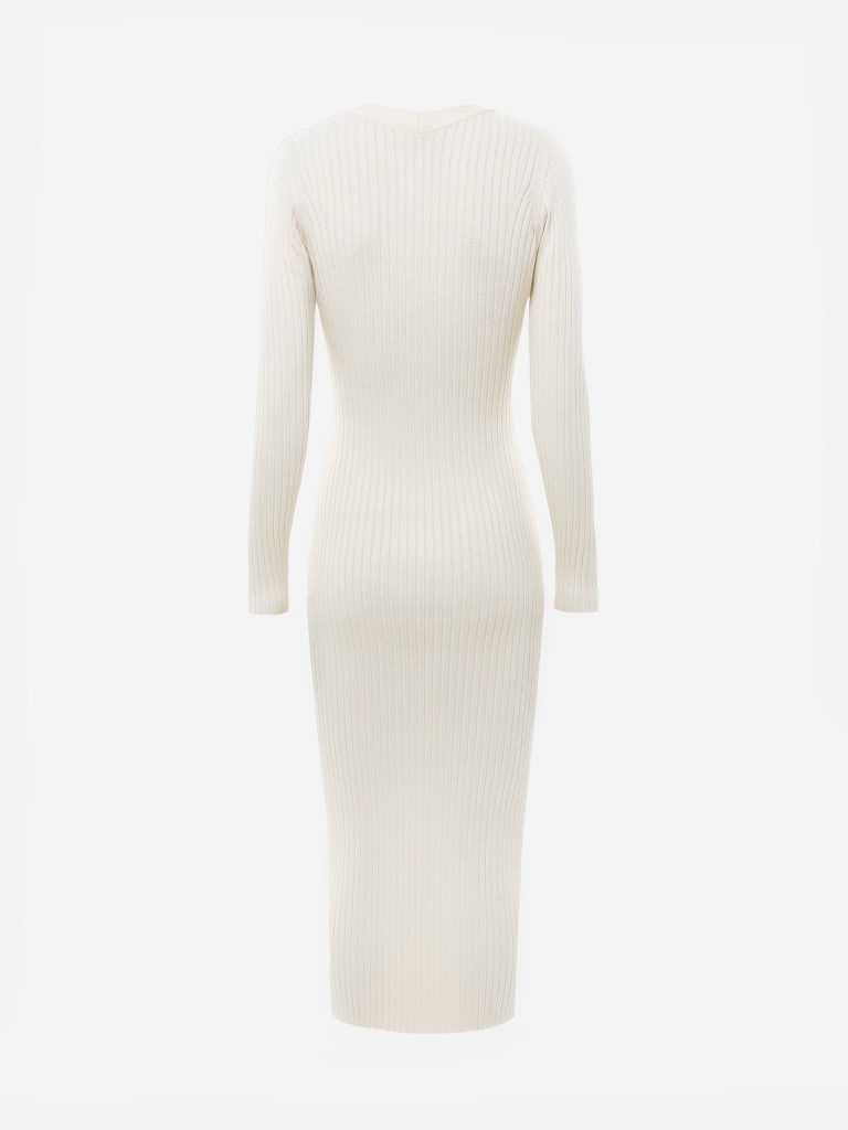 Viscose midi dress with golden buttons