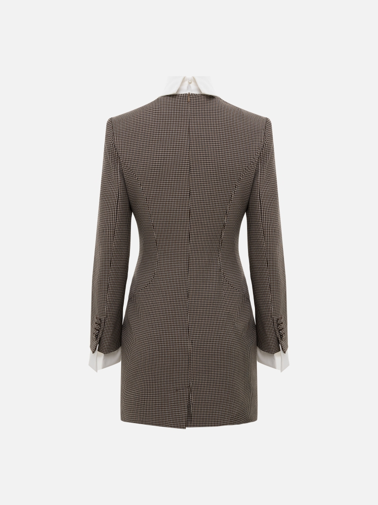 Mini checked dress with contrasting details