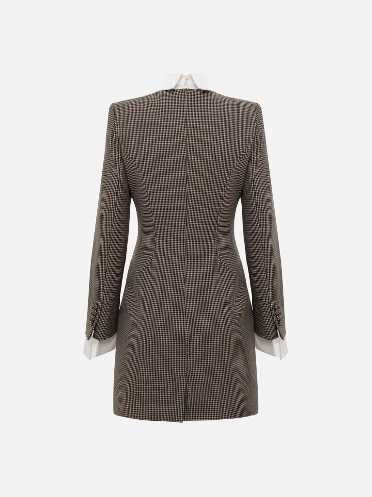 Mini checked dress with contrasting details