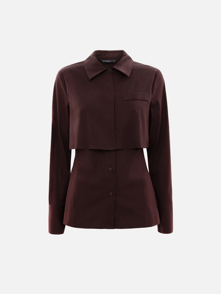 Monochrome shirt with voluminous upper part
