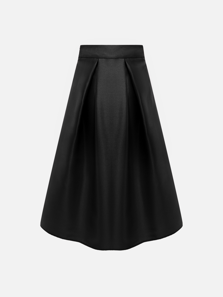 Flared maxi skirt with large pleats