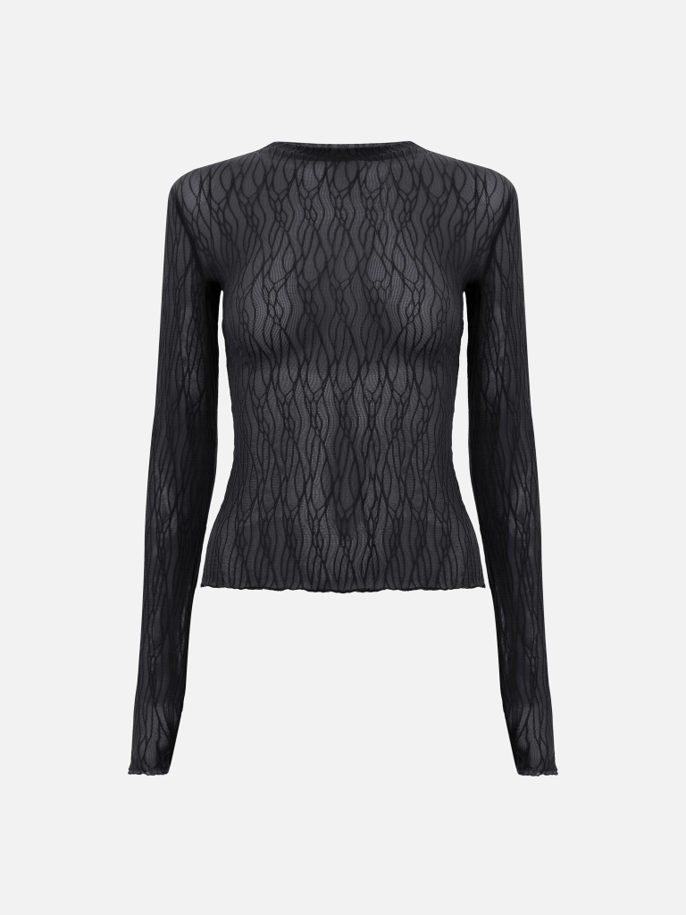 Longsleeve with openwork pattern