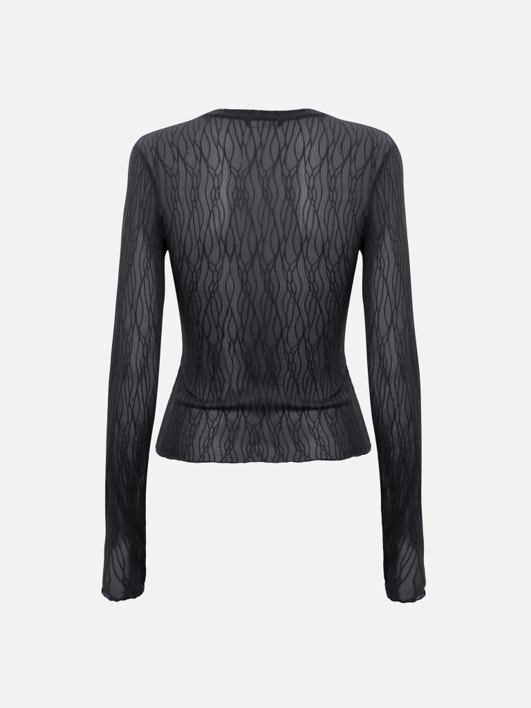 Longsleeve with openwork pattern