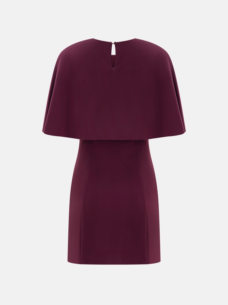 Minikleid mit Schultercape und Blumenknöpfen