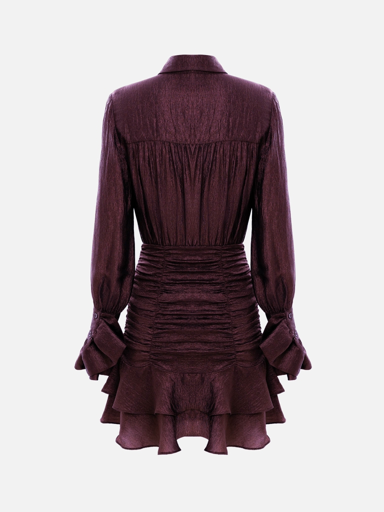 Minikleid mit gerafftem Rock und kleinen passenden Knöpfen