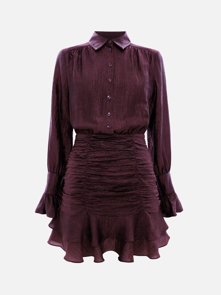 Minikleid mit gerafftem Rock und kleinen passenden Knöpfen