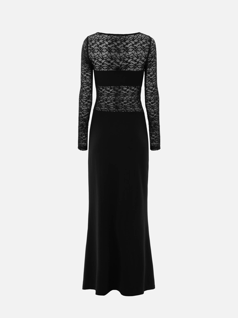 Maxi dress with lace bodice