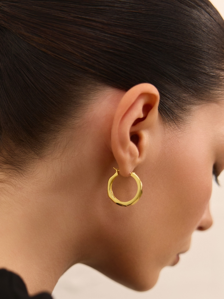 Фактурные серьги-кольца