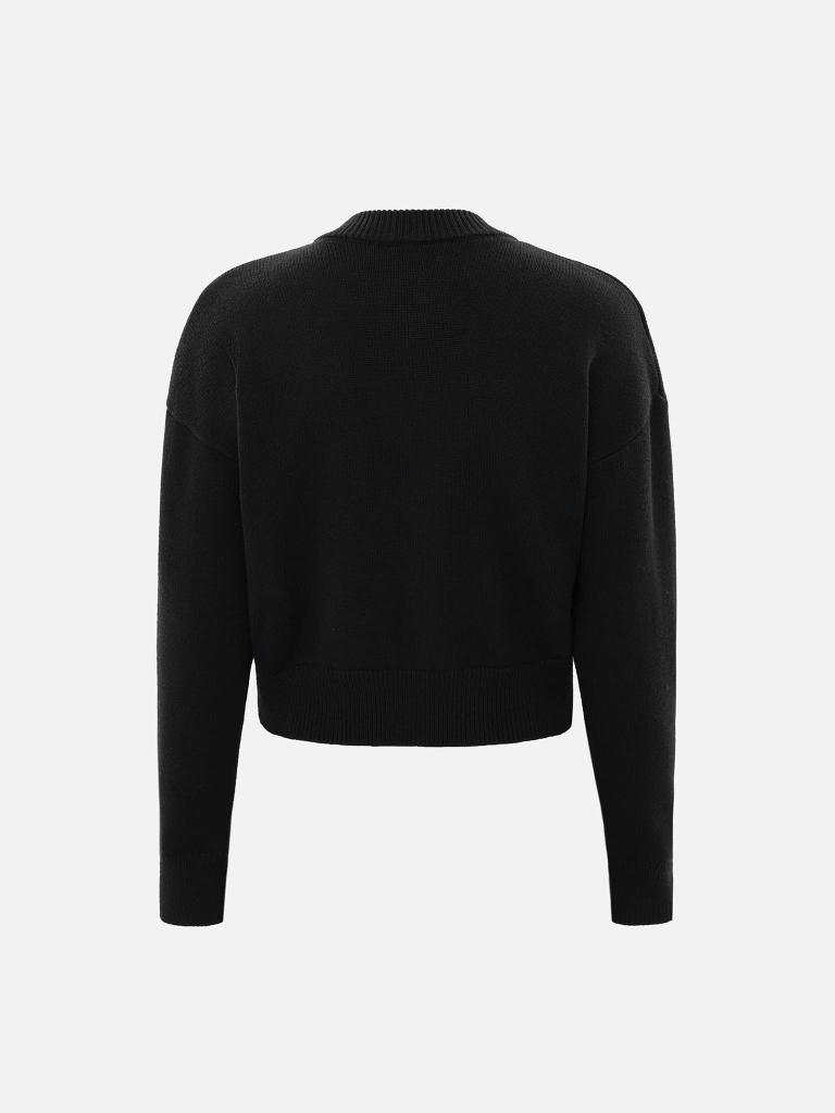 Cardigan tricoté avec un nœud en satin