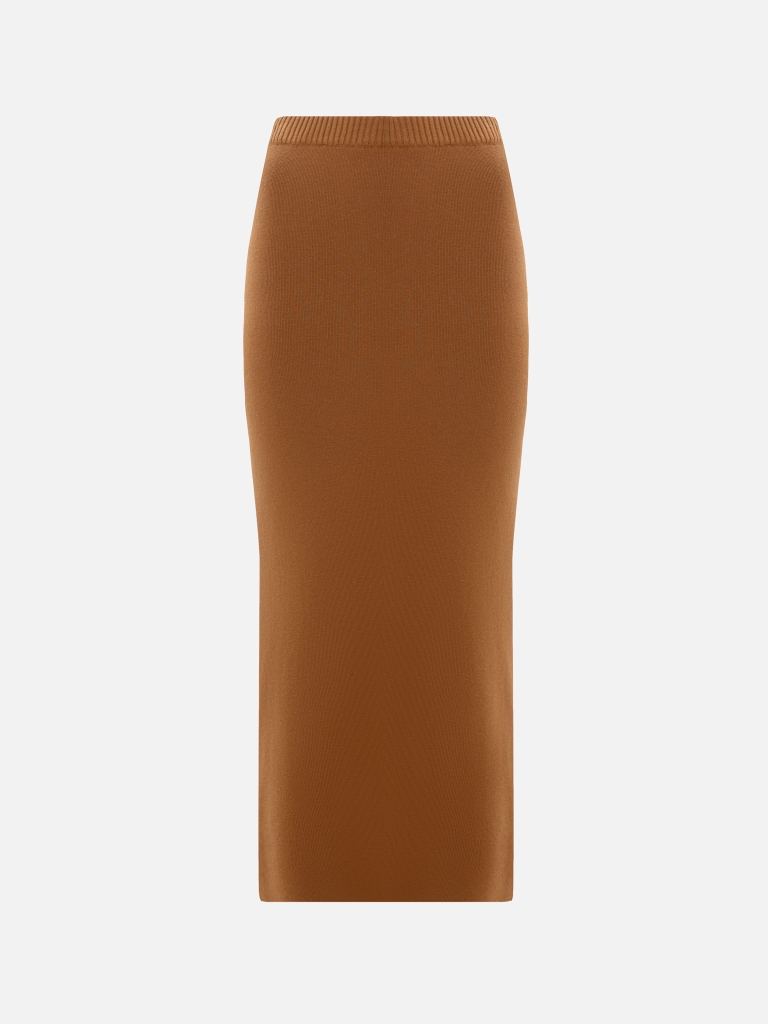 Straight knitted maxi skirt