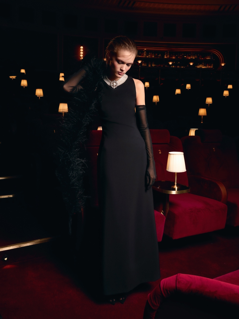 black dress pearl necklace with Pearls: Old Money Style Outfit Ideas The halter neck design adds a touch of glamour Maxi dress with cut-outs on
