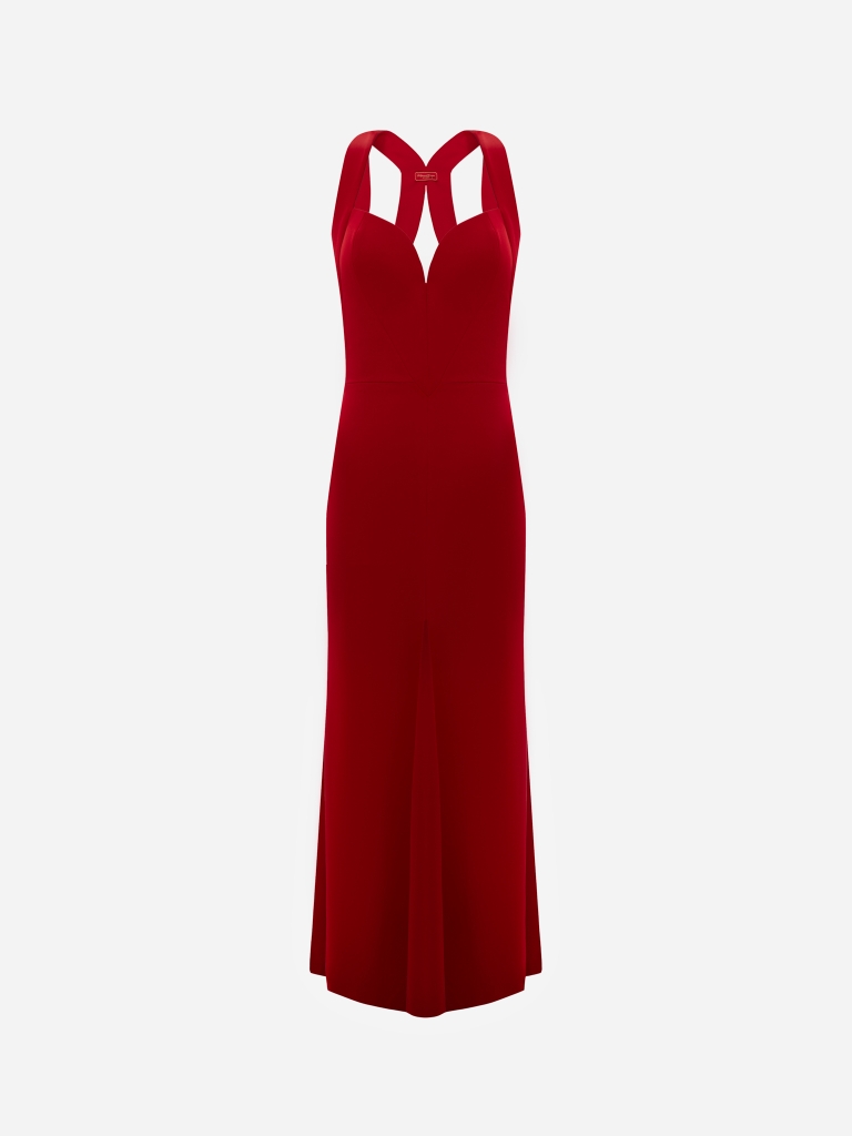 Fitted maxi dress with wide straps