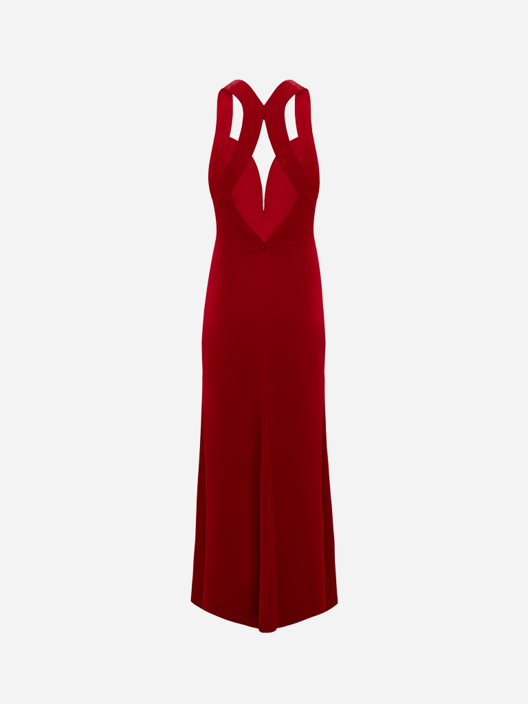 Fitted maxi dress with wide straps