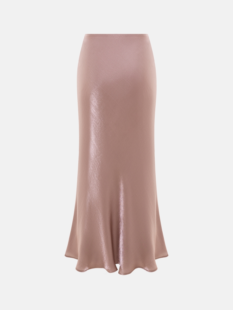 Flared maxi skirt in shiny fabric