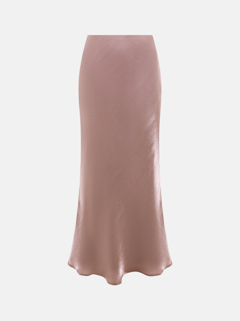 Flared maxi skirt in shiny fabric