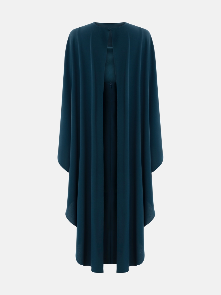 Midi dress with a long train and open back