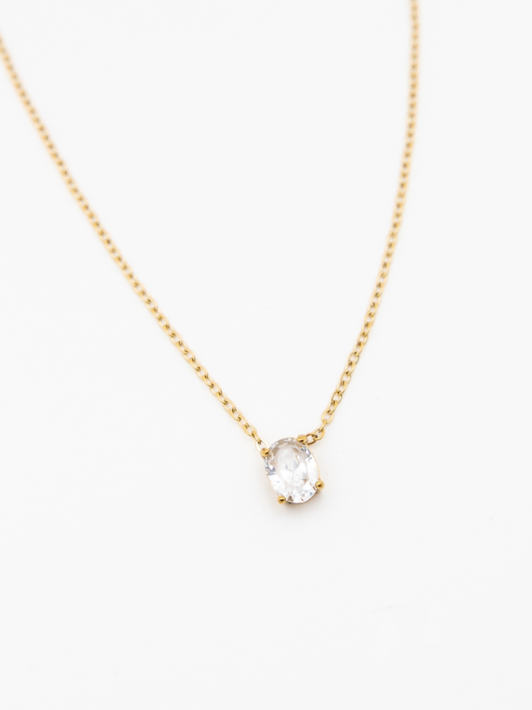 Vintage-style chain with crystal pendant