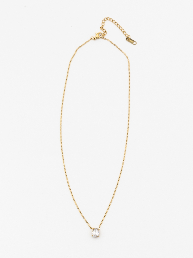 Vintage-style chain with crystal pendant