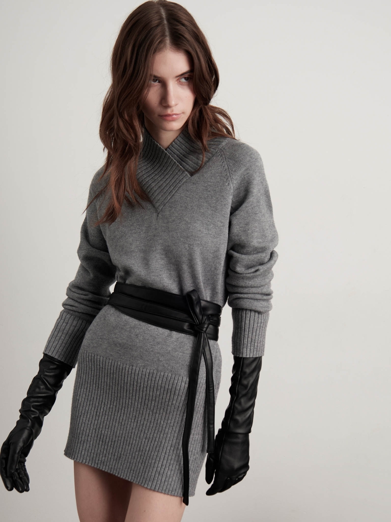 Wide matte eco-leather belt