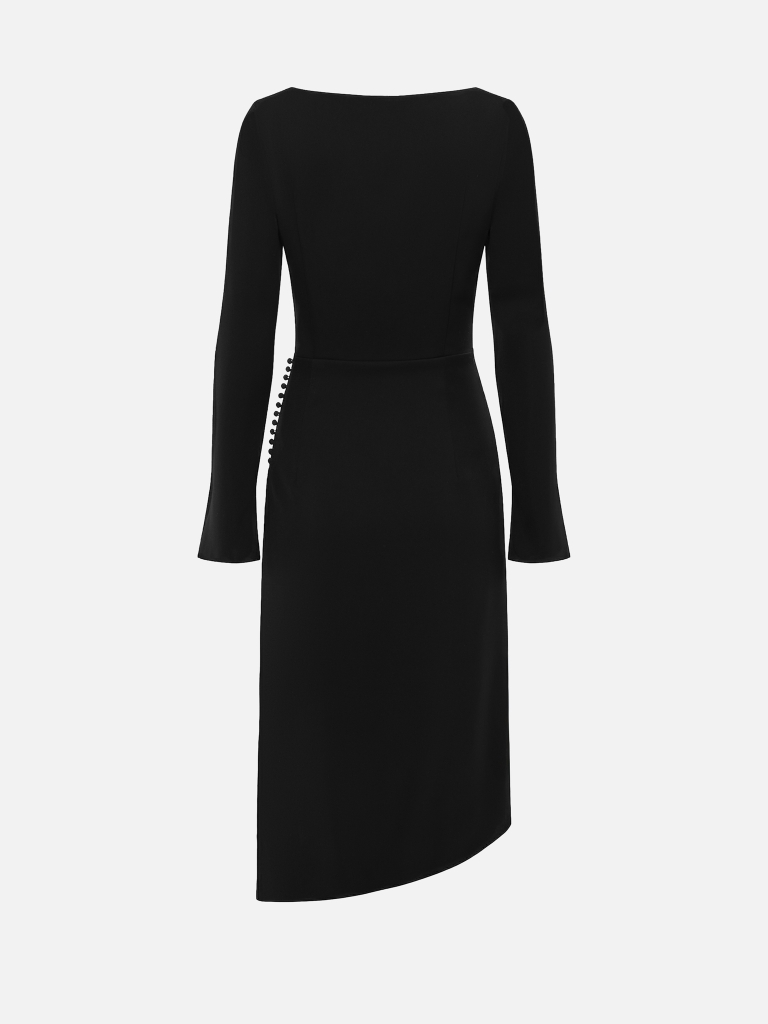 Midi dress with contrasting insert on the skirt