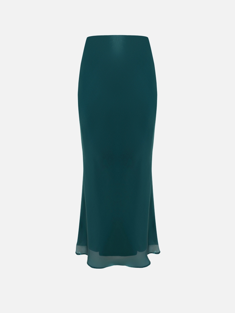 Maxi skirt in shiny fabric