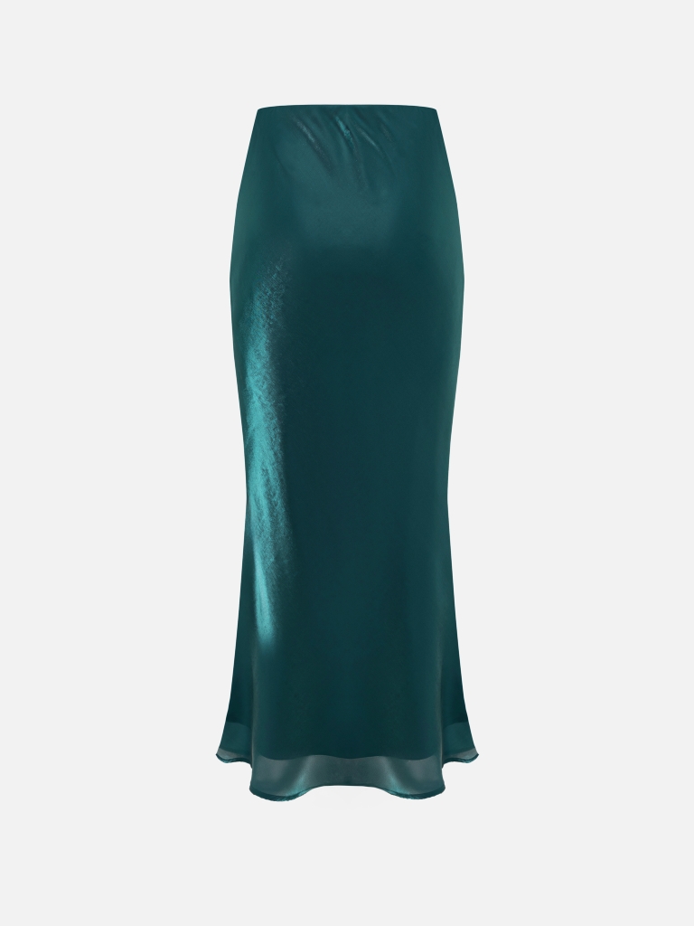 Maxi skirt in shiny fabric