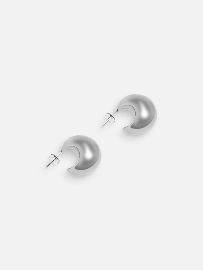Semi-hoop earrings in glossy metal
